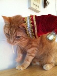 The fact that he wears this hat even for a moment illustrates his angelic nature.